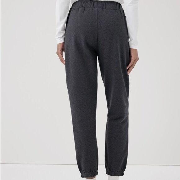 PACT 100% Organic Cotton Cloud Fleece Black Flat front Jogger Pants Size M - Picture 3 of 8